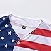 Vivimeng American Flag Shirt USA Baseball Jersey for Men 4th of July USA Shirt Men Short Sleeve Button Jersey White L