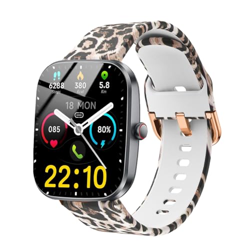Correa compatible para reloj Kuizil Soudorv T70 silicona marrón leopardo miniatura 1