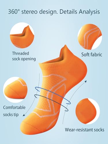 Mens Ankle Socks Athletic Running Socks Ultra Thin Breathable Non-Slip Socks Quick Dry Shock Absorbing Socks 5 Pairs2