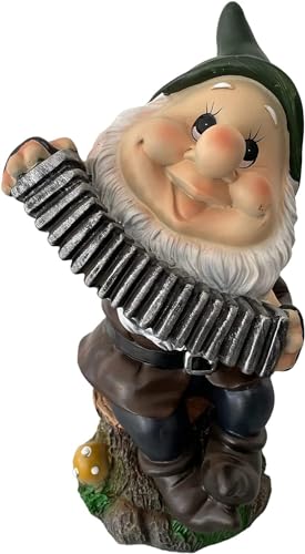 Decor Space Biancaneve ed i sette nani in poliresina da giardino nanetti per aiuola h 44 cm (Mammolo)