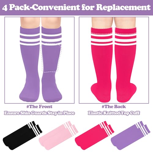 Image of Sarfel Youth Toddler Soccer Socks Kids Baseball Socks Youth Boys Girls Knee High Softball Football Accessories Tube Cotton