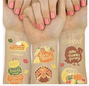 xo, Fetti Tatuajes de otoño de Acción de Gracias para niños, 30 estilos, decoraciones de agradecimiento, pavo, decoración de otoño feliz, juego de