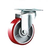 Ruedas de Servicio Pesado 4 Pulgadas Medio de tamaño Aereo Nucleo di Ferro dell'Unita di Elaborazione Universale Diametro Della Ruota 100 millimetri Rosso MUTO Poliuretano Caster