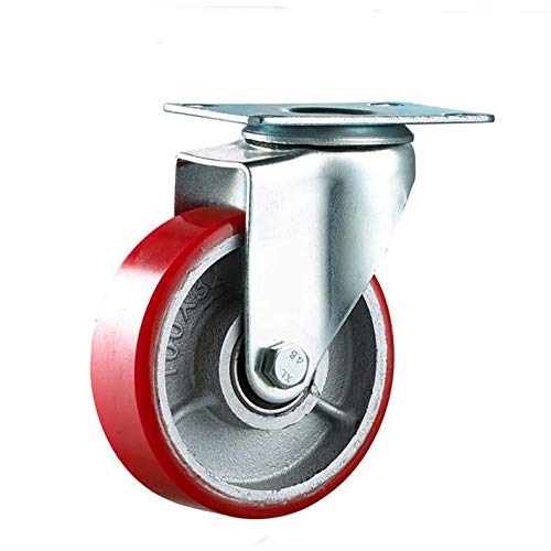 Roulettes pivotantes 4 pouces roue polyuréthane 100mm noyau fer universel