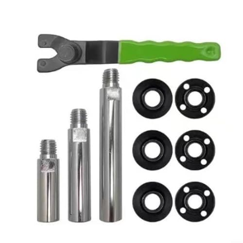 URPIZY Kit d'extension pour meuleuse d'angle 10 pièces avec clé réglable et tiges d'extension en acier pour ponceuses à filetage 58-11