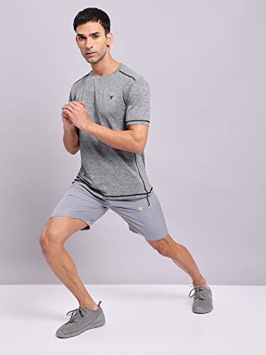Image of TECHNOSPORT Men Solid Slim Fit Sports Shorts Techno LITE UPF50+ Polyester Mid Rise Drawstring Shorts Pant for Men Gym Workout Running Cricket Casual Quick Dry