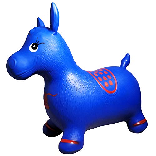 AppleRound Inflatable Ride-on Bouncy Animal Hopper – Horse, Cow or Unicorn – Kids Space Hopper Bouncer with Hand Pump – Jumping Toy for Indoor/Outdoor Play - Image 6