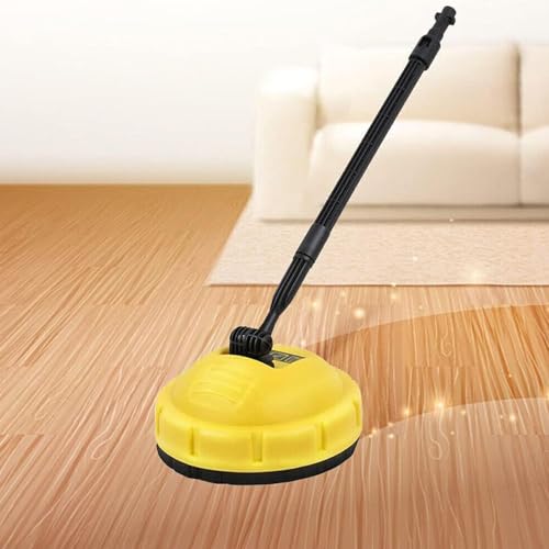 Limpiador de terrazas de alta presión, limpiador de superficies para hidrolimpiadoras, limpiador de terrazas para Karcher K1-K7, accesorios rotativos de alta presión cepillo giratorio con mango largo