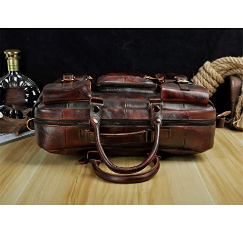 Sac à main en cuir homme marron - Mallette porte-documents ordinateur