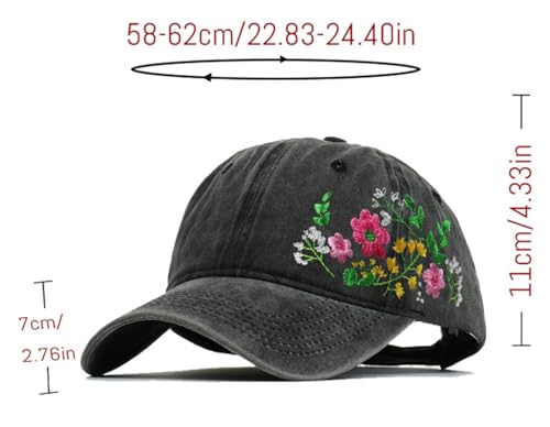 Gorra bordada para mujer con diseño floral elegante miniatura 2