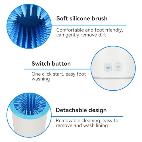 Dog Paw Cleaner for Dogs, Portable Electric Dog Paw Washer, Dog Foot Cleaner Dog Foot Washer Pet Paw Cleaner Muddy Paws Cleaner for Dogs Grooming - Image 6