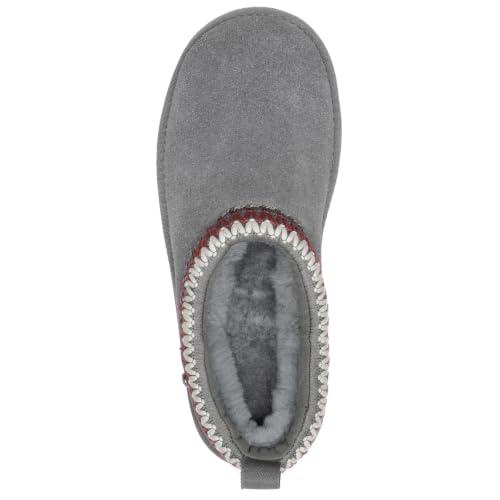 Image of Women's Genuine Shearling Slippers Suede Warm Indoor Outdoor Shoes Rubber Sole
