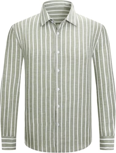 Image of Zombom Men's Regular Fit Vertical Striped Casual Shirt | Full Sleeve Cotton Blend Shirt for Men | Slim Fit Stylish Party