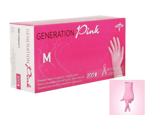 Generation Pink Stretch Vinyl Exam Gloves - Small - Box of 100