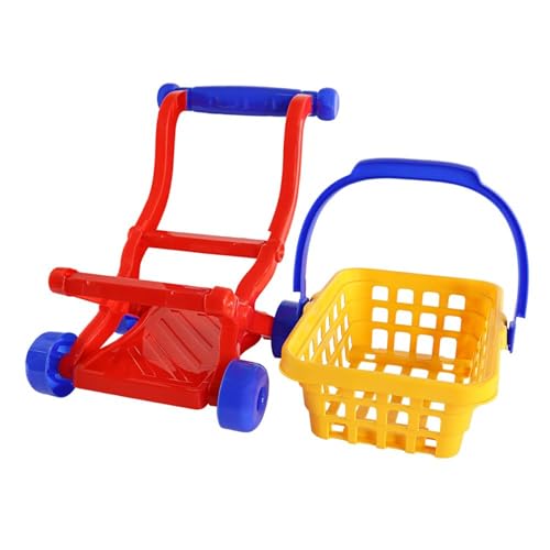 Carrinho de Supermercado de Brinquedo com Cesta Removível e Acessórios