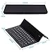 Geyes Portable Folding Wireless Keyboard - BT Rechargeable Full Size Ultra Slim Foldable Keyboard with Kickstand, Aluminum Alloy, Compatible iOS Android Windows Smartphone Tablet and Laptop, Black