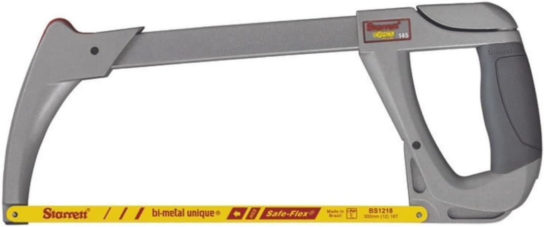 High Tension Hacksaw Frame with Bi-Metal Unique High-Speed Steel Safe-Flex Hacksaw Blade - 28000 PSI Tension, 4-3/8" Throat Depth, 12" Blade Length - K145