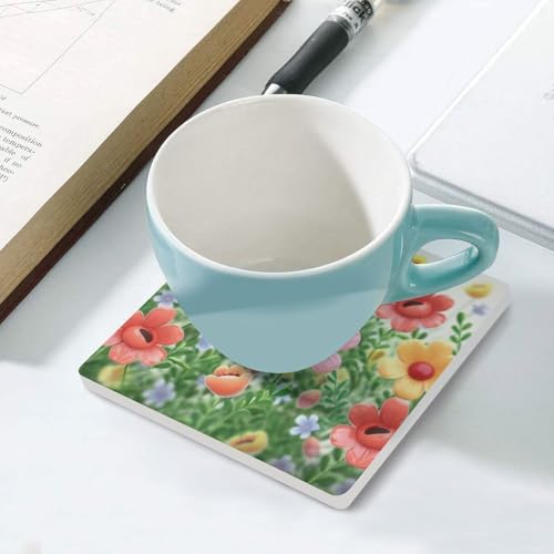 Dessous de verre absorbants en céramique anti-rayure liège