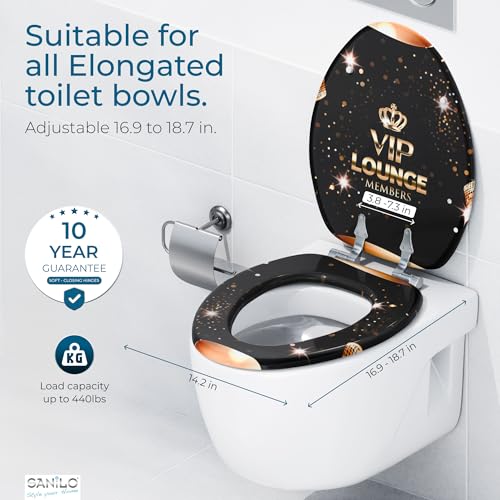 Abattant de WC solide en bois Sanilo allongé avec charnières