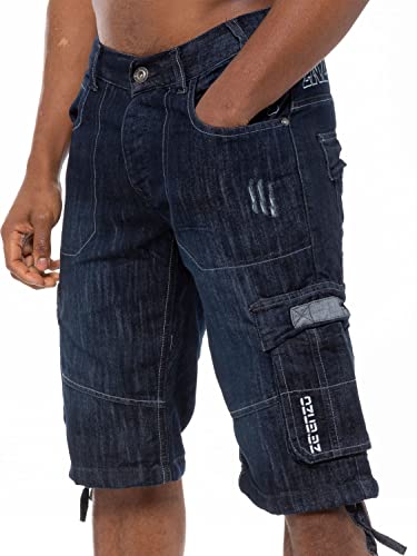 989Zé ENZO Hommes Cargo Shorts Bermudas Classique Coton Homme Casual Short avec Poche EZS404 Bleu...