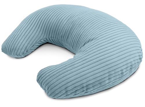 Amilian Coussin d'allaitement, coussin d'allaitement, coussin de grossesse et de positionnement pour maman et bébé, avec rembourrage et housse amovible,...