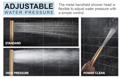 Image of Lava Odoro Champagne Gold Rain Shower System Faucet Set, SF104-CB