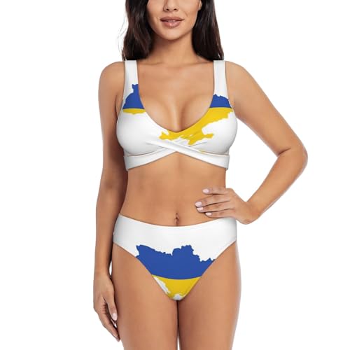 Maillot de bain 2 pièces femme Ukraine avec maillot de bain contrôle du ventre
