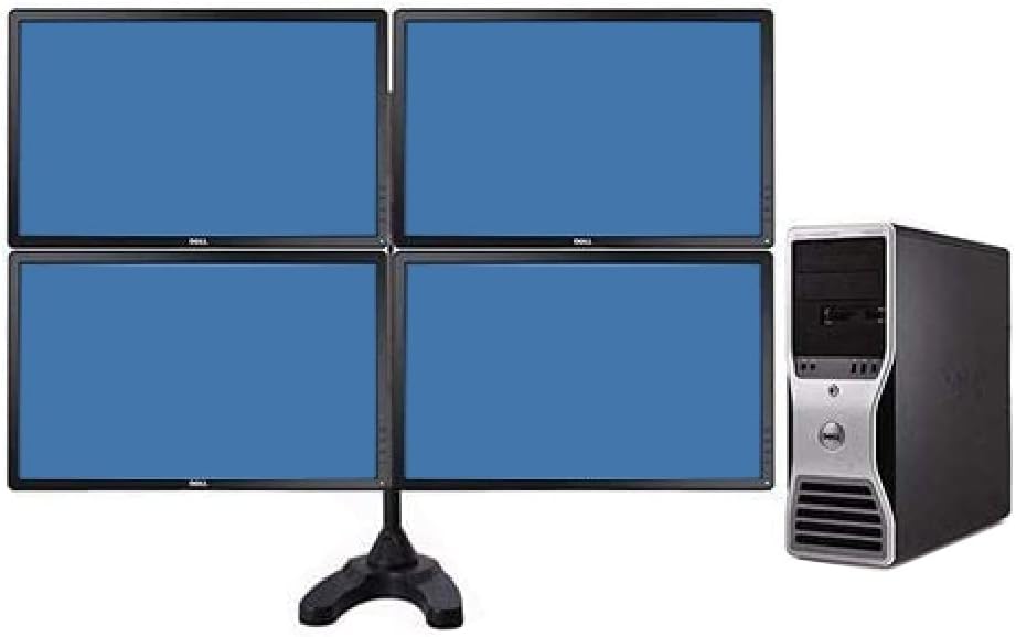 Trading Computer System Dell Precision T5500 Workstation - 32GB of Ram- 8 Core 2X 2.93 Quad Xeon Intel ProcessorsNEW 500GB SSD +NEW 4TB HD - w/ 4X 24" Monitors + Quad Stand (Renewed)