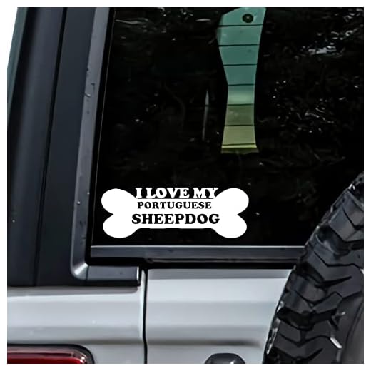 MHDStickerCo I Love My Portuguese Sheepdog Dog Bone Vinyl Decal Sticker Custom Truck Bumper Window Laptop Car Notebook Mug Tumbler Gift Family