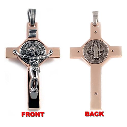 Accents Kingdom St Benedict Rosary Crucifix Copper Cross Pendant #TOP2