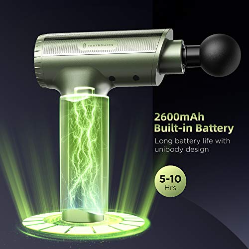 Massage Gun, TaoTronics Portable Deep Tissue Percussion Massage Gun with 6 Heads and 20 Adjustable Speeds for Pain Relief and Relaxation, Muscle Massager with 10 Hours Battery Life for Home Office Gym - Thumbnail 5