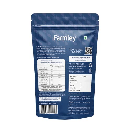 Image of Farmley Premium Whole Cashews Mangalore Origin Kaju (250 G) Prasadam Makhana Fox Nuts 100 G Big Size Phool Makhana Indian Snacks