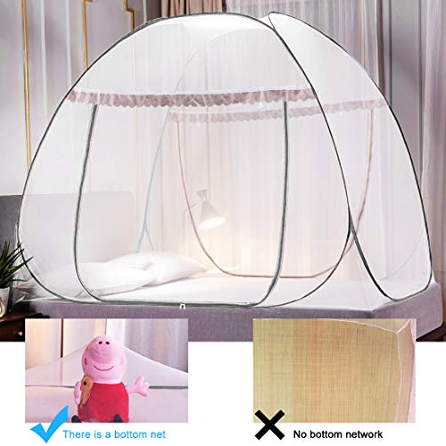 Omont Pop Up Bed Net Tent With Bottom, Folding Design Bed Canopy For Bedroom And Outdoor Trip,Easy To Install And Wash For Twin To King Size Bed (79 X71X59 Inch) #TOP2