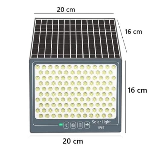 Image of XERGY 100W Solar LED Flood Light with Remote, 270 LEDs - IP67 Waterproof Outdoor Wall Lamp, Dusk to Down Sensor, 2000mAh Battery Security Light for Garden, Yard, Fence, Driveway (5m Cable Included)