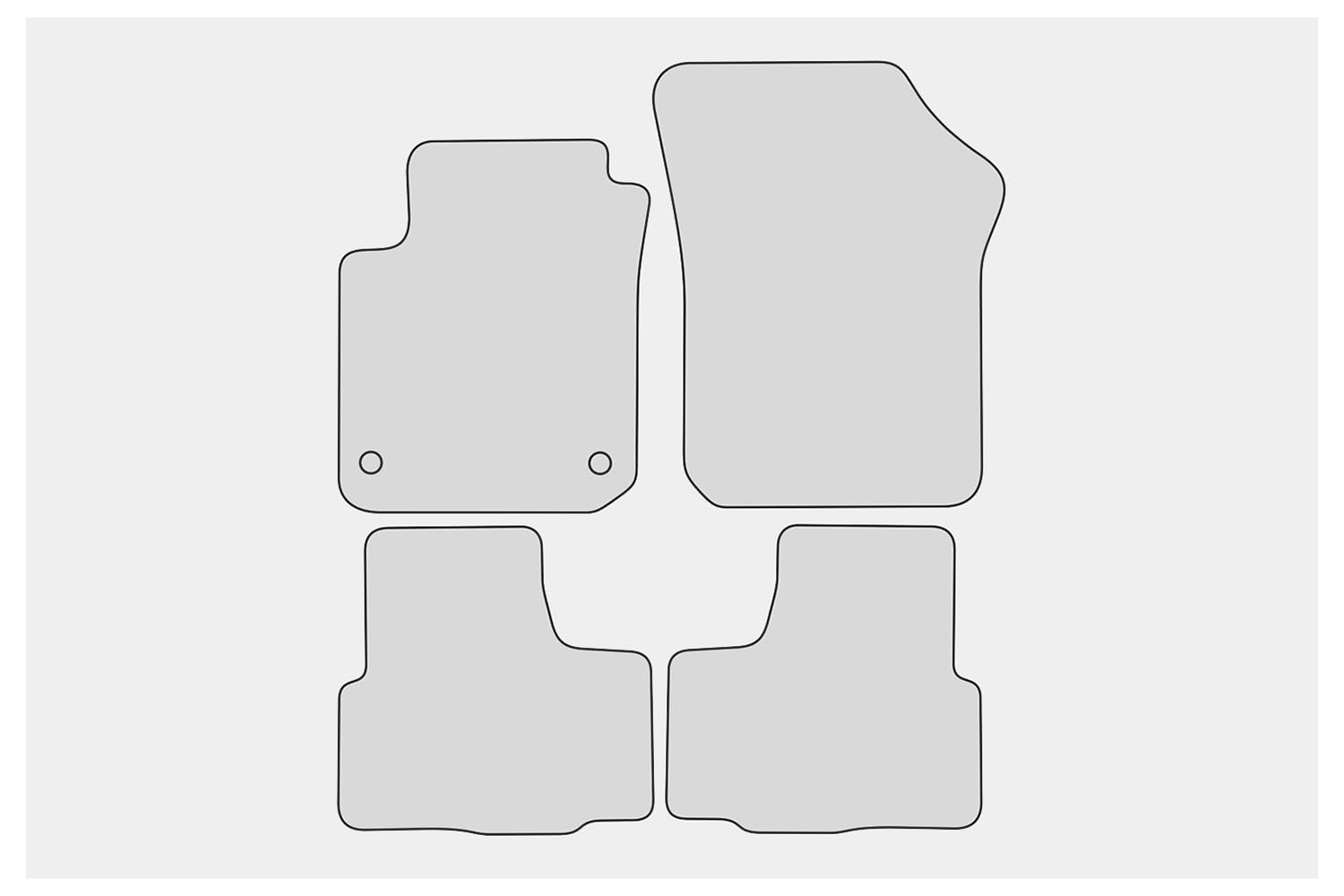 teileplus24 Fußmatten kompatibel mit VW UP Skoda Citigo Seat MII 2011-2023