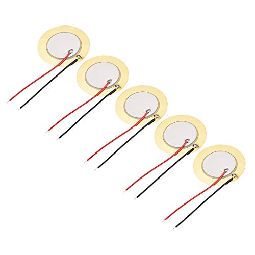 sourcing map 5 Pcs Piezo Discs 35mm Acoustic Pickup Transducer Microphone Trigger Element CBG Guitar
