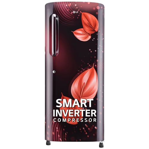 Image of LG 224 L 4 Star Inverter Direct-Cool Single Door Refrigerator Appliance (GL-B241ASVY, Scarlet Victoria, Smart Connect)