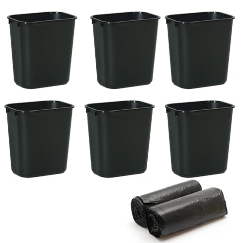 6 Canecas negras pequeñas con bolsas - 8 L cada una