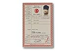 atatürk bilderrahmen AUFHÄNGEFERTIG: geliefert mit selbstklebendem Sticker