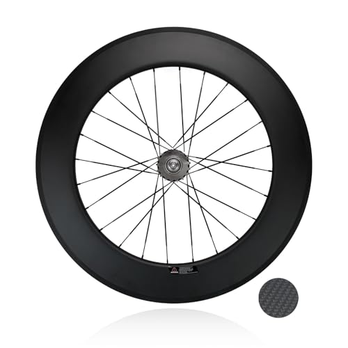 固定ギアバイクホイールセット 700C カーボンファイバー 88mmホイール シングルスピード 100/120mm ボールベアリングハブ フロントリアホイー(3K Matt,Rear Wheel)