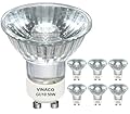 Vinaco GU10 Halogen 50W Bulbs, 6PCS GU10+C 120V 50W Halogen Light Bulbs, GU 10 Dimmable, Warm White, High Brightness MR16 with Glass Cover, Long Lifespan GU 10 50 W for Recessed Track Lighting