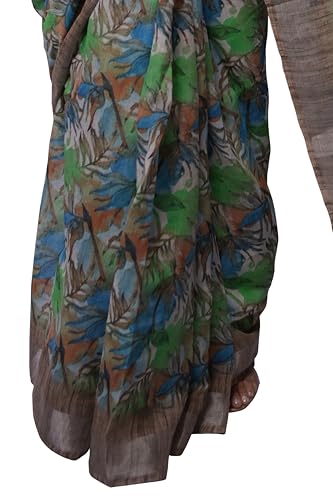 Image of MIRCHI FASHION Saree for Woman Cotton Blend Printed | Traditional Ethnic Sari for Ceremonial Use and Farewell with Blouse Piece