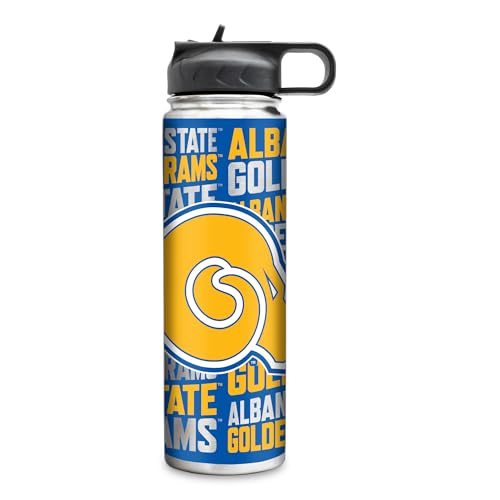 Rico Industries NCAA Albany State Golden Rams Standard 22oz Stainless Steel Tumbler with Lid - Great For Coffee, Tea, Water or Cocktails