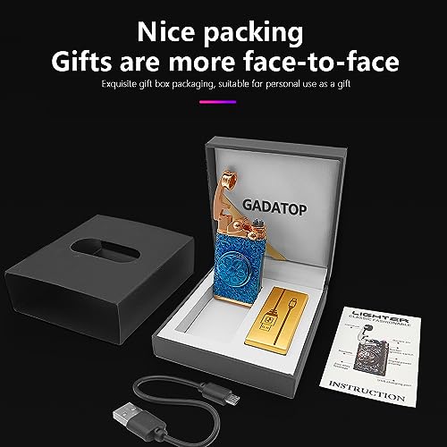 Encendedor eléctrico recargable GADATOP azul miniatura 6