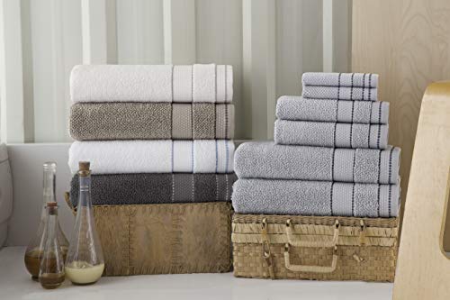 Enchante Home - Monroe Turkish Towels - 8 Piece Wash Towels, Zero Twist Turkish Towel - Quick Dry, Soft, Absorbent #TOP3
