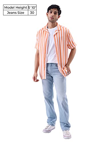 Image of The Souled Store Straight-Fit Denim: Men and Boys Cotton Blend Straight Fit Cargo Pockets Lightweight Everyday All-Season Denim Jeans