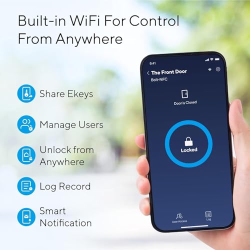 Image of ULTRALOQ Upgrade Bolt NFC Smart Door Lock, Built-in WiFi Deadbolt 6-in-1 Keypad Keyless Entry Door Lock & Door Sensor,Auto Unlock,IP65 Waterproof,Easy Installation,BHMA Grade AAA