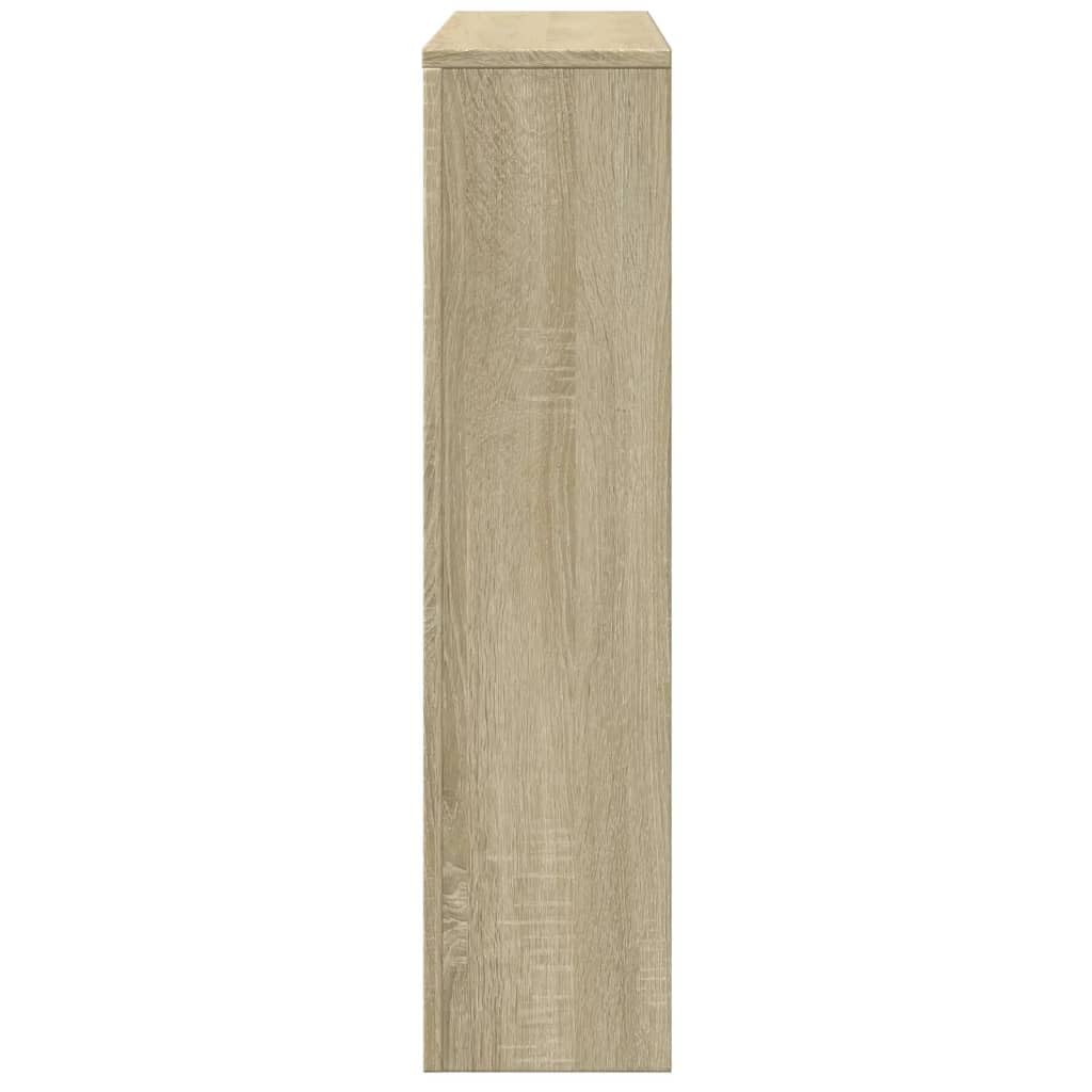 Revestimiento para radiador de roble Sonoma, 149 x 20 x 82 cm, material de madera, montaje en pared, moderna cubierta para radiador con estante para salón, baño, sótano y garaje
