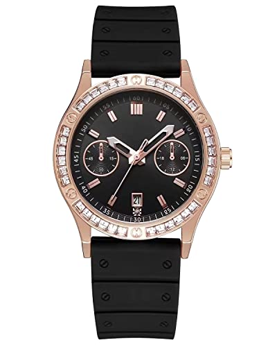CIVO Reloj Mujer Negro Analogico Minimalistas Impermeable Moda Goma Cuarzo Elegante Clasi