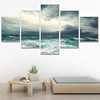 SIGNWIN 5 Panel Canvas Wall Art Modern Art Landscape Multicolor Photography Relax/Calm Rocky Romantics for Home Decorations Ready to Hang - 60